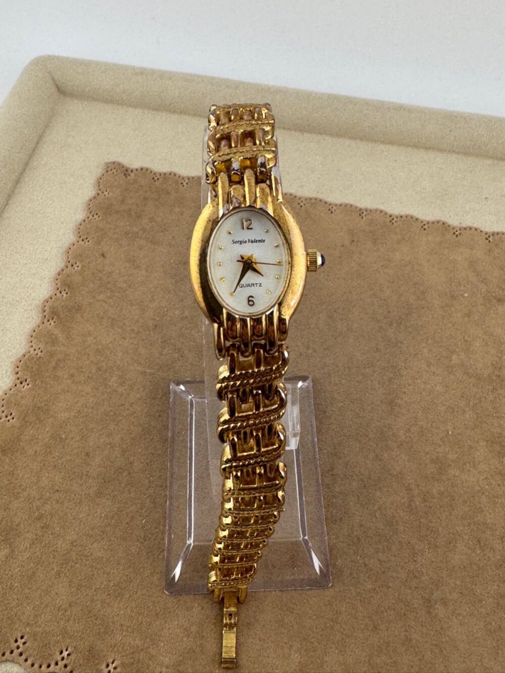Sergio Valente Gold Plate Dress Watch